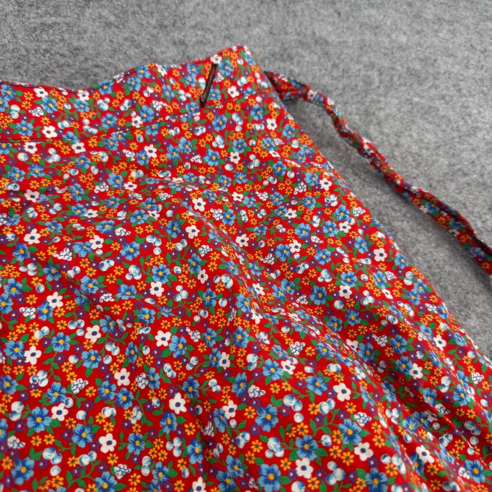 Vintage Laurel Tokyo Red Floral Ditsy Wrap Skirt A-Line Midi Cottagecore 30in - Picture 2 of 5
